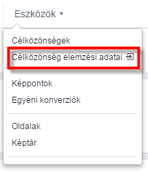 Célközönség kiválasztása Célközönség kiválasztása