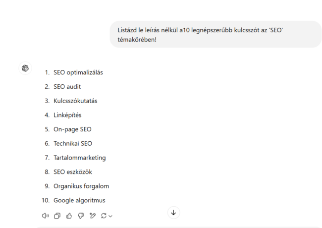 10 legnépszerűbb kulcsszó a SEO témakörében