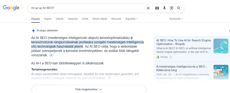 AI alapú áttekintés